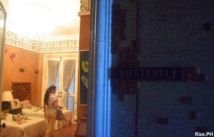 A room with butterfly motif