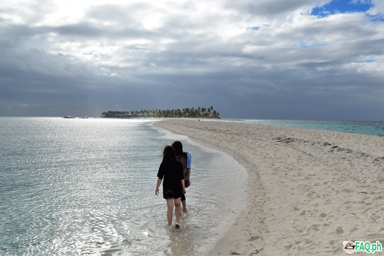 walking at Kalanggaman sandbar