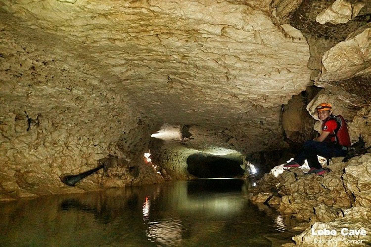 Underground river at Lobo Cave