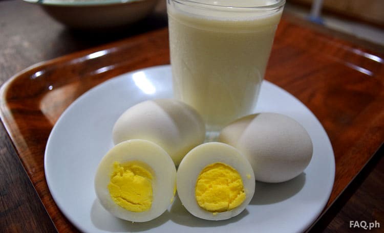 Boiled egg and milk