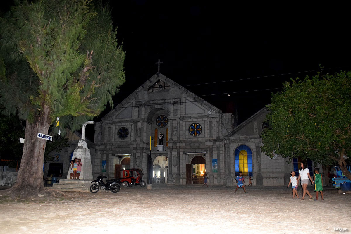 Sulangan Church at night