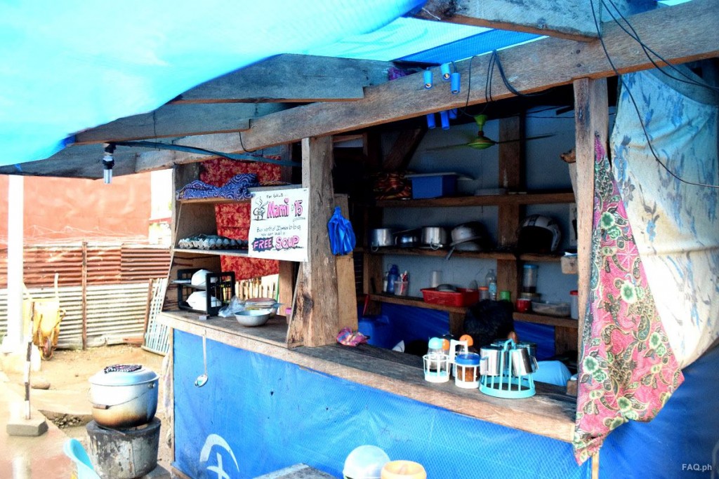 A mami stall in a bunkhouse in Tacloban