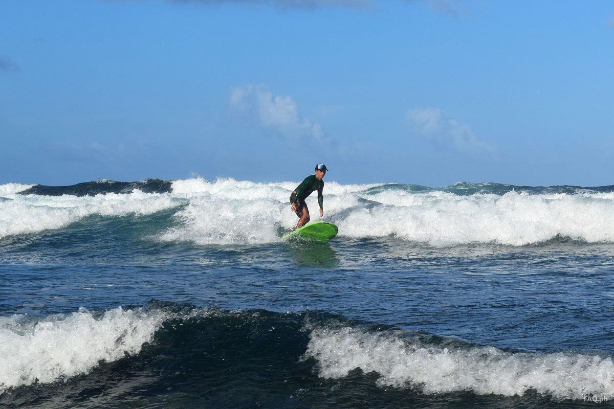 Surfing in Calicoan