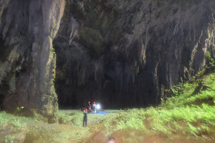 Stalactites in Langun Cave